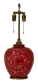Consolidated Glass Co. "Perruches" Table Lamp