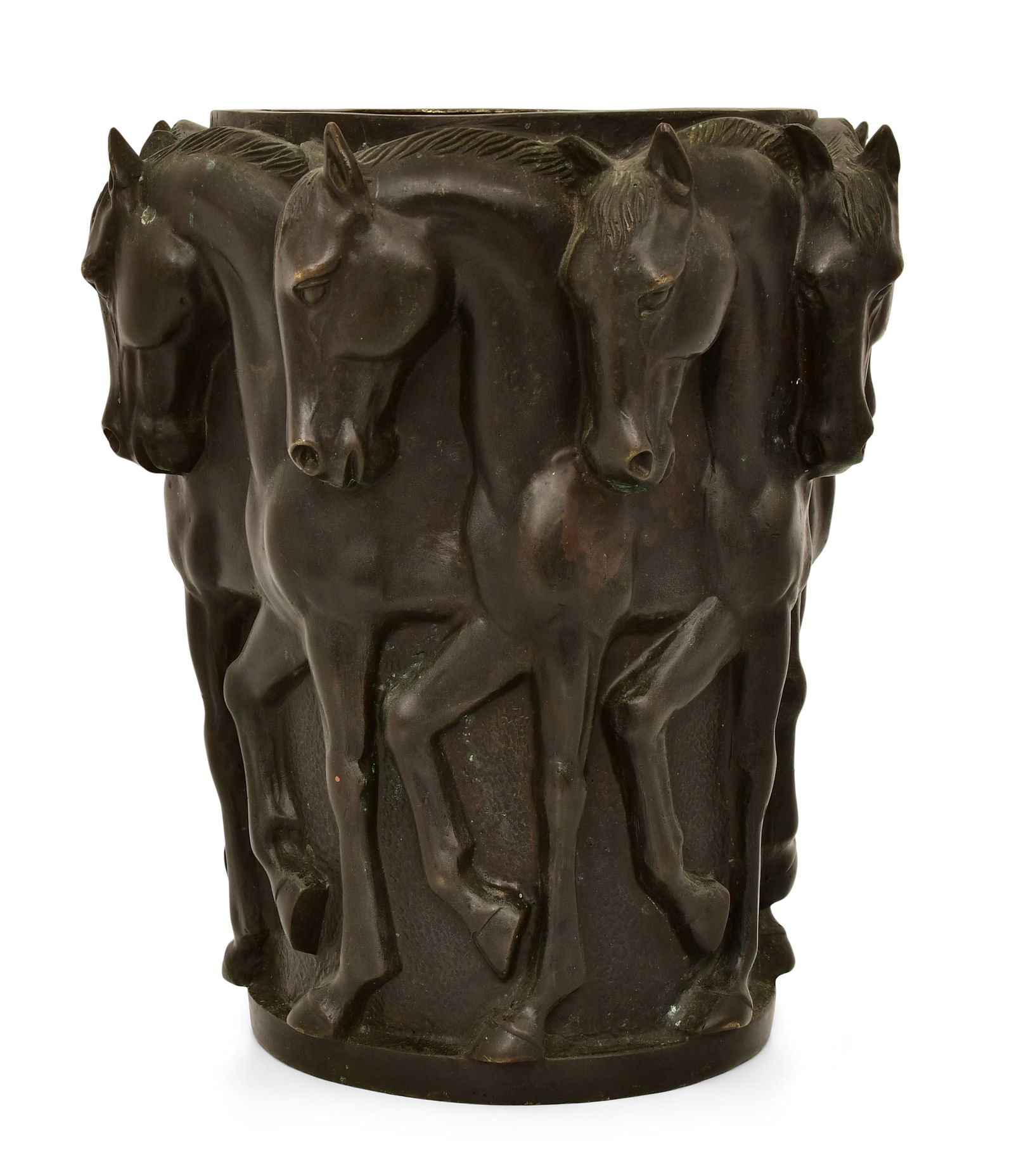 French Patinated Bronze Vase with Horses (1 of 4)