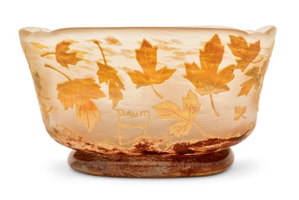 Daum, Nancy, Cameo Glass Foliate Vase