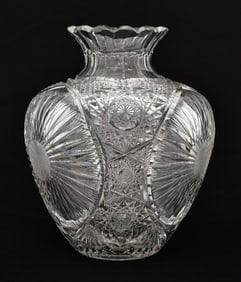 American Brilliant Period Cut Glass Vase