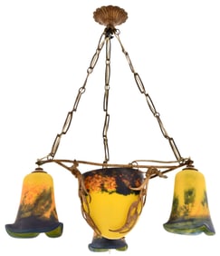 Attr. Muller Frères, Four-Light Chandelier