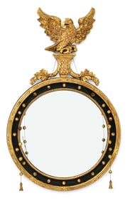 American Carved Giltwood Girandole Mirror with Eagle