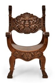 American Figural Carved Oak Armchair, Stomps-Burkhardt Co.