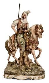 Capodimonte Porcelain Figure of a Man on Horseback
