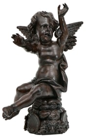 Italian Carved Wood Figure of a Cherub