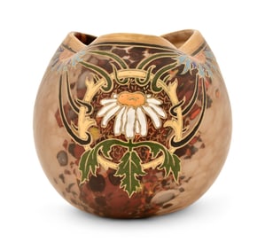 Legras Enameled Glass Floral Vase