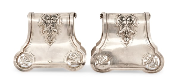 Pair of French Silver Asparagus Holders with Box