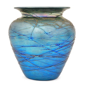 Durand Art Glass Threaded Vase