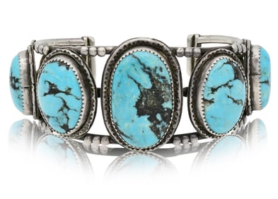 Wilbur Wauneka Sterling Silver & Turquoise Cuff Bracelet