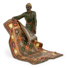 Austrian Cold-Painted Bronze Sculpture of a Rug Merchant