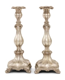 Johann Georg Hossauer, Pair of Silver Candlesticks