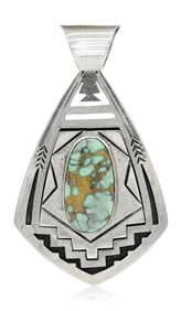 Peter Nelson Sterling Silver & Turquoise Navajo Pendant