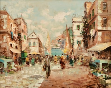 Antonio DeVity (Italian, 1901-1993), Street Scene