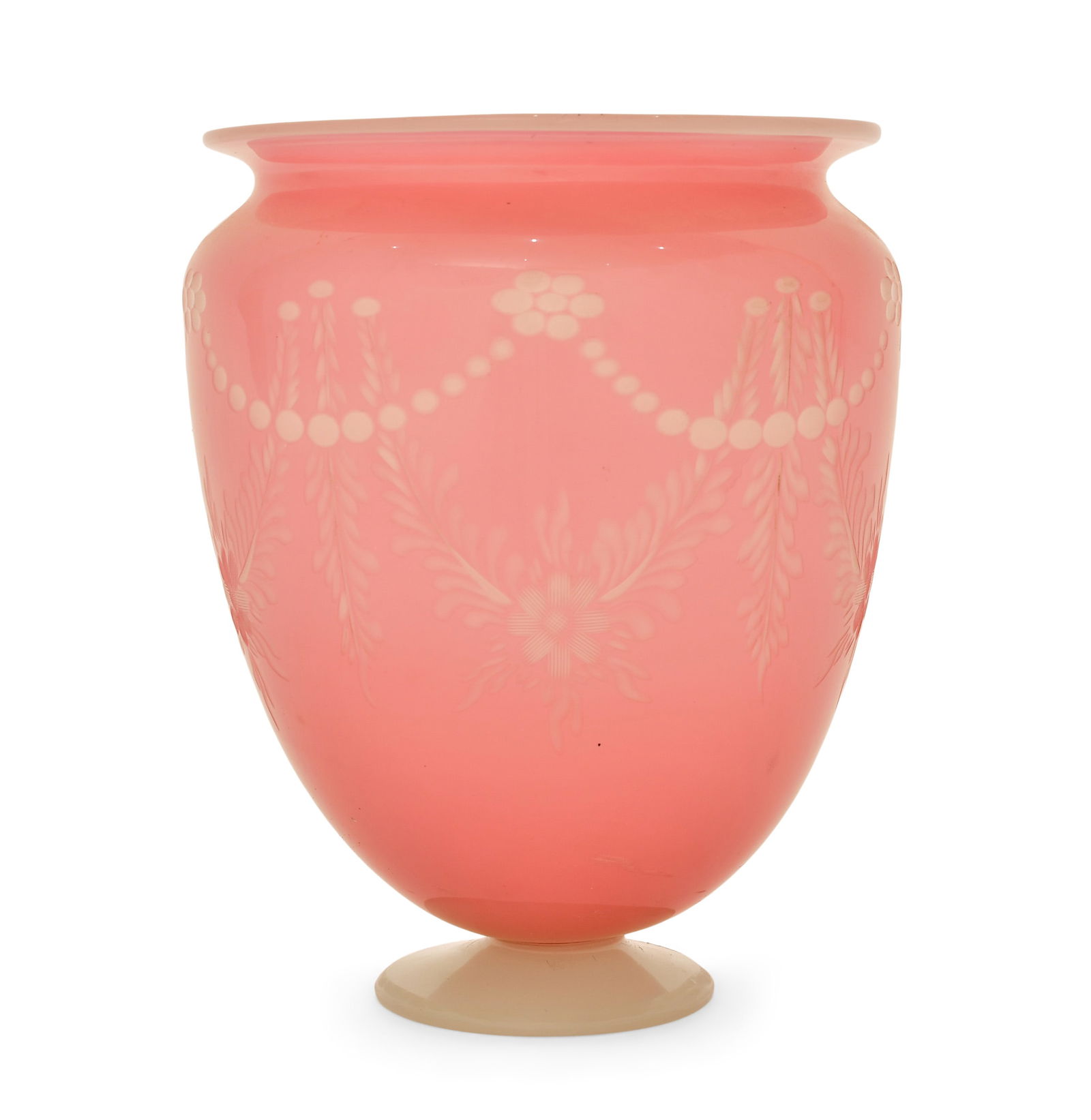 Steuben Etched Rosaline Glass Vase (1 of 4)