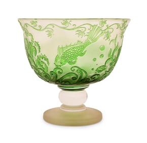 A Large Early 20th Century Peking Glass Bowl with Fish
