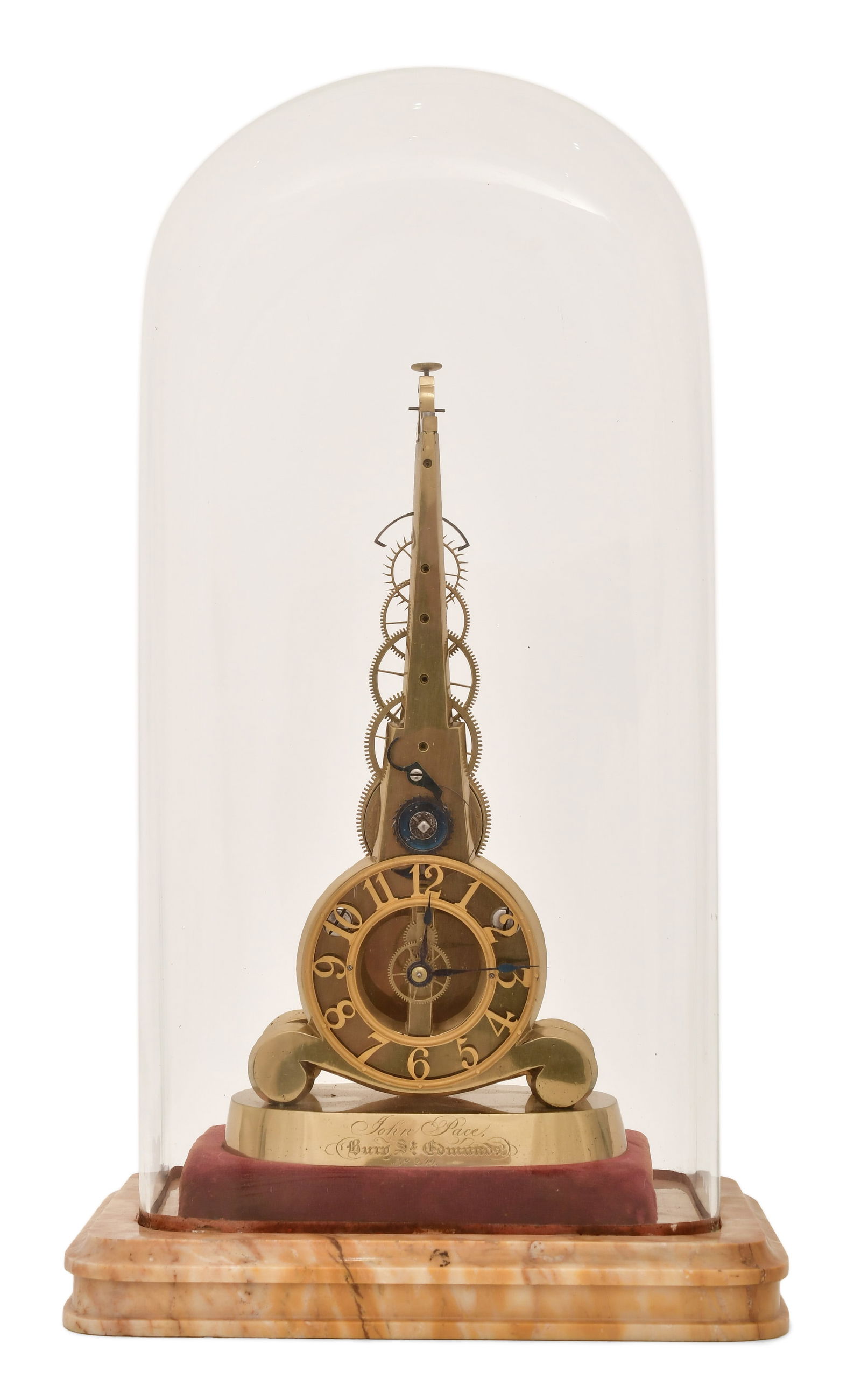 A Rare John Pace Skeleton Clock, No. 249, Edmunds, England