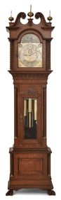 Walter H. Durfee & Co. Pattern No. 18 Nine-Tube Oak Grandfather Clock