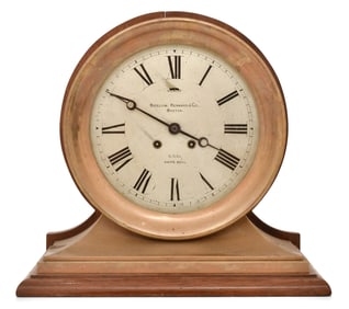 Chelsea Clock Co. "Commander" Ship's Bell Clock with 8 1/2-Inch Dial, Retailed by Bigelow, Kennard &