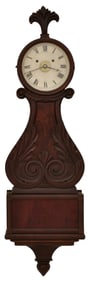 A Period American Lyre Banjo Clock with Alarm