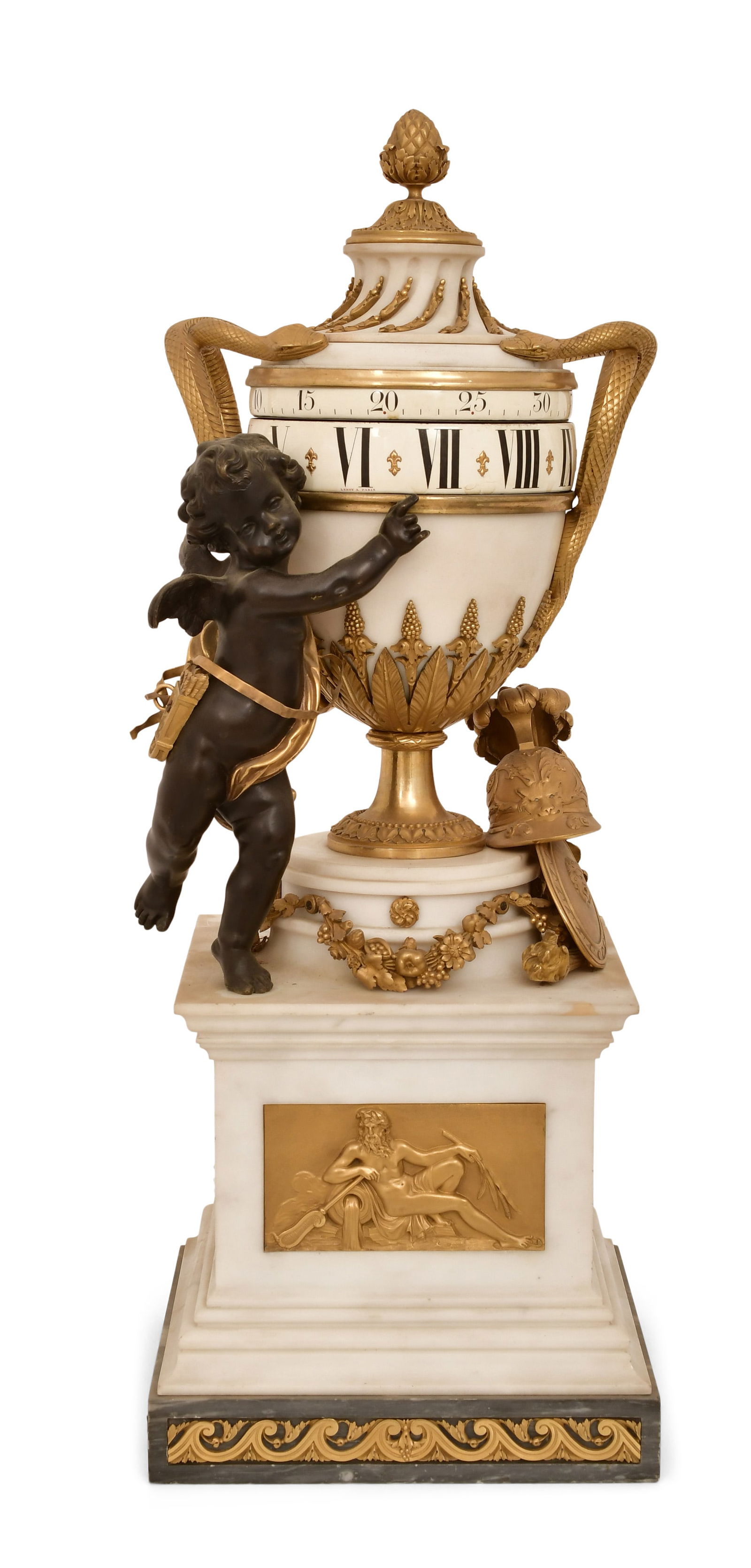 A Large French Bronze-Mounted Marble Annular Clock, Leroy & Cie (1 of 8)
