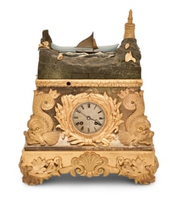 French Rocking Ship Automaton Mantel Clock