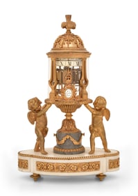 Pierre Leurtier Louis XV-Style Gilt Bronze & Marble Annular Clock, Paris