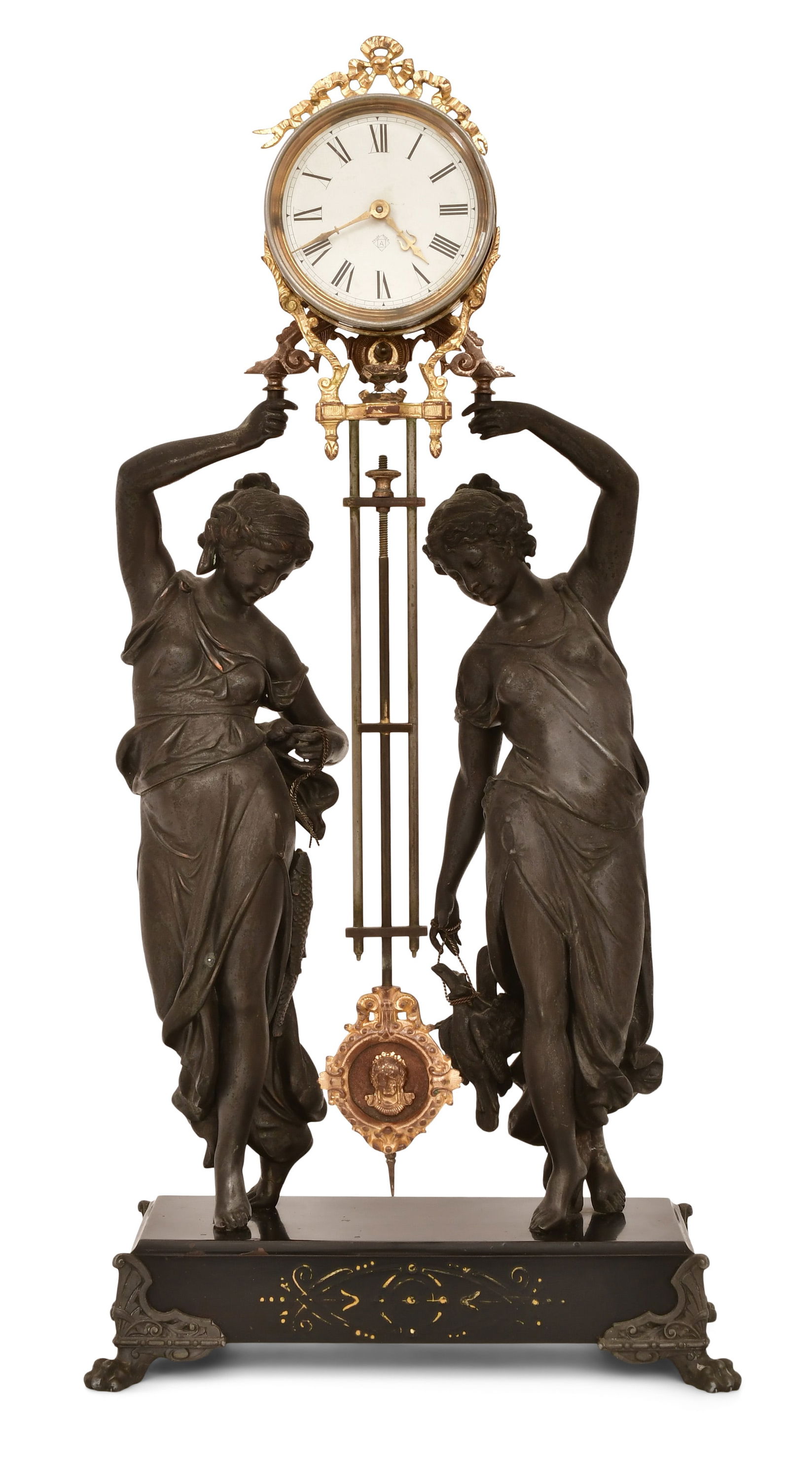 Ansonia Clock Co. "Double Figure" Swinging Clock (1 of 9)