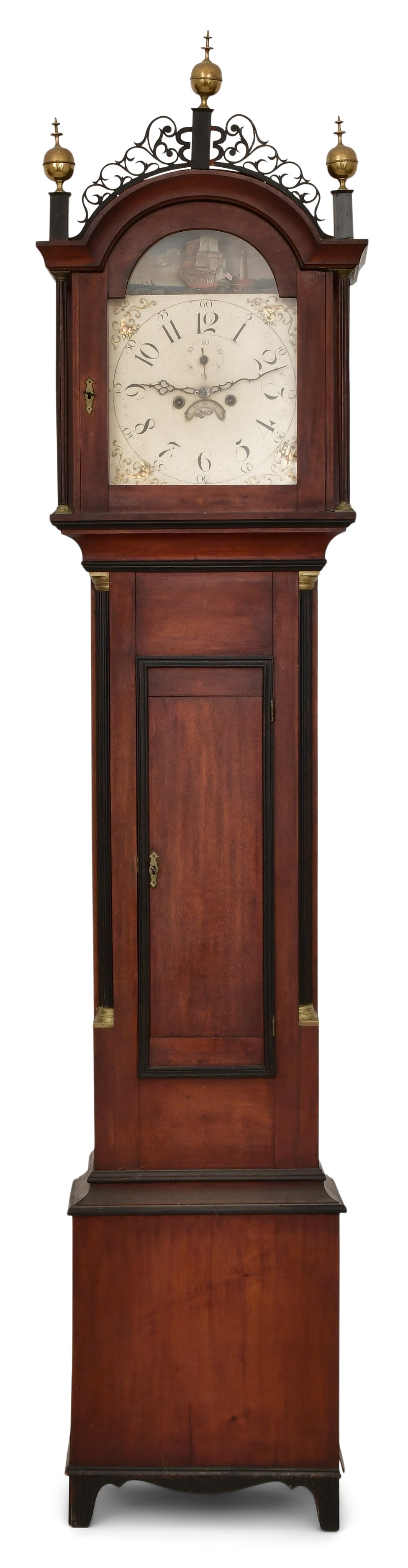 Attr. Timothy Chandler (1762-1848), New Hampshire Rocking Ship Tall Case Clock (1 of 9)