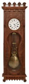 An Oak Jeweler's Pinwheel Wall Regulator Clock