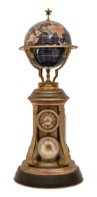 French Compendium Revolving Globe Clock