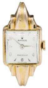 Early Ladies 14K Rolex Precision Art Deco Watch