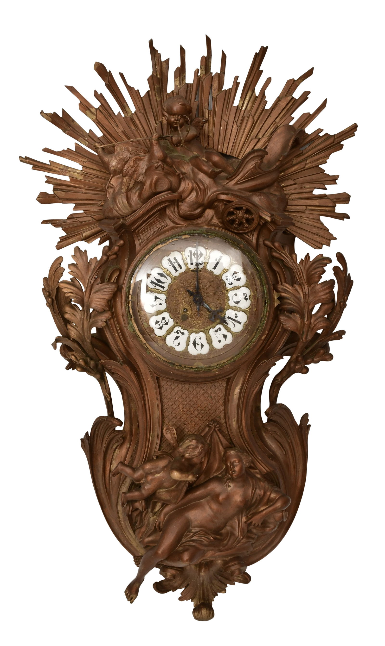 French Bronze Sun Ray Cartel Clock (1 of 7)