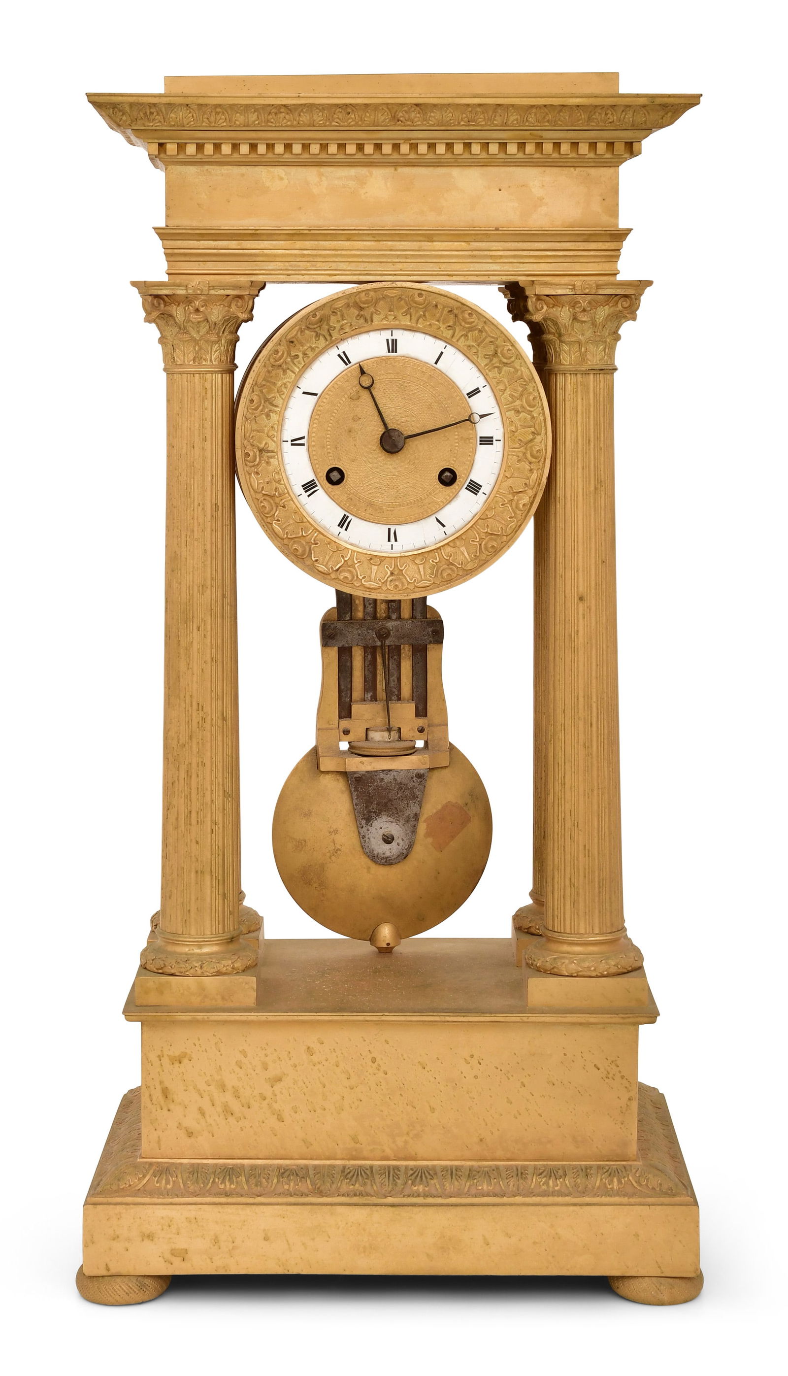 A Large French Gilt Bronze Portico Clock (1 of 8)