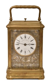 Francois Arsene Margaine Aesthetic Movement Hour Repeating Carriage Clock, Retailed by Bigelow,