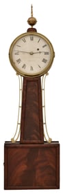 William Cummens (1768-1834), Banjo Clock with T-Bridge Suspension, Roxbury, Massachusetts