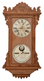 Ithaca Calendar Clock Co. "Hanging Index" Wall Clock