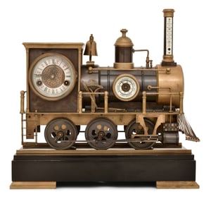 An Industrial Locomotive Train Clock