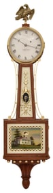 Foster Campos Cross Banded Presentation Banjo Clock, Pembroke, Massachusetts
