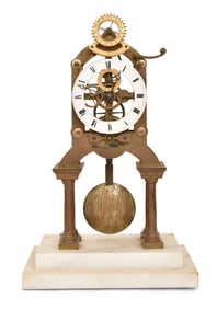 An 8-Day Skeleton Clock with Pinwheel Escapement