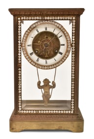 Attr. Eugène Farcot (1830-1896), Swinging Doll Crystal Regulator Clock