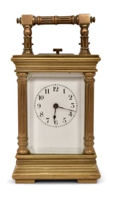 A Miniature French Noctura Remontorie Repeating Carriage Clock with Case