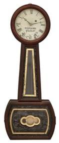 Attr. George Hatch (1816-1879), Banjo Clock, Attleboro, Massachusetts, Retailed by Riggs & Bro.,