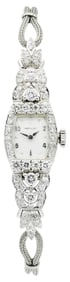 Hamilton 14K White Gold & Diamond Wristwatch