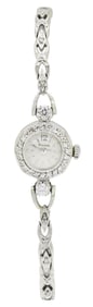 Bulova 14K White Gold & Diamond Wristwatch