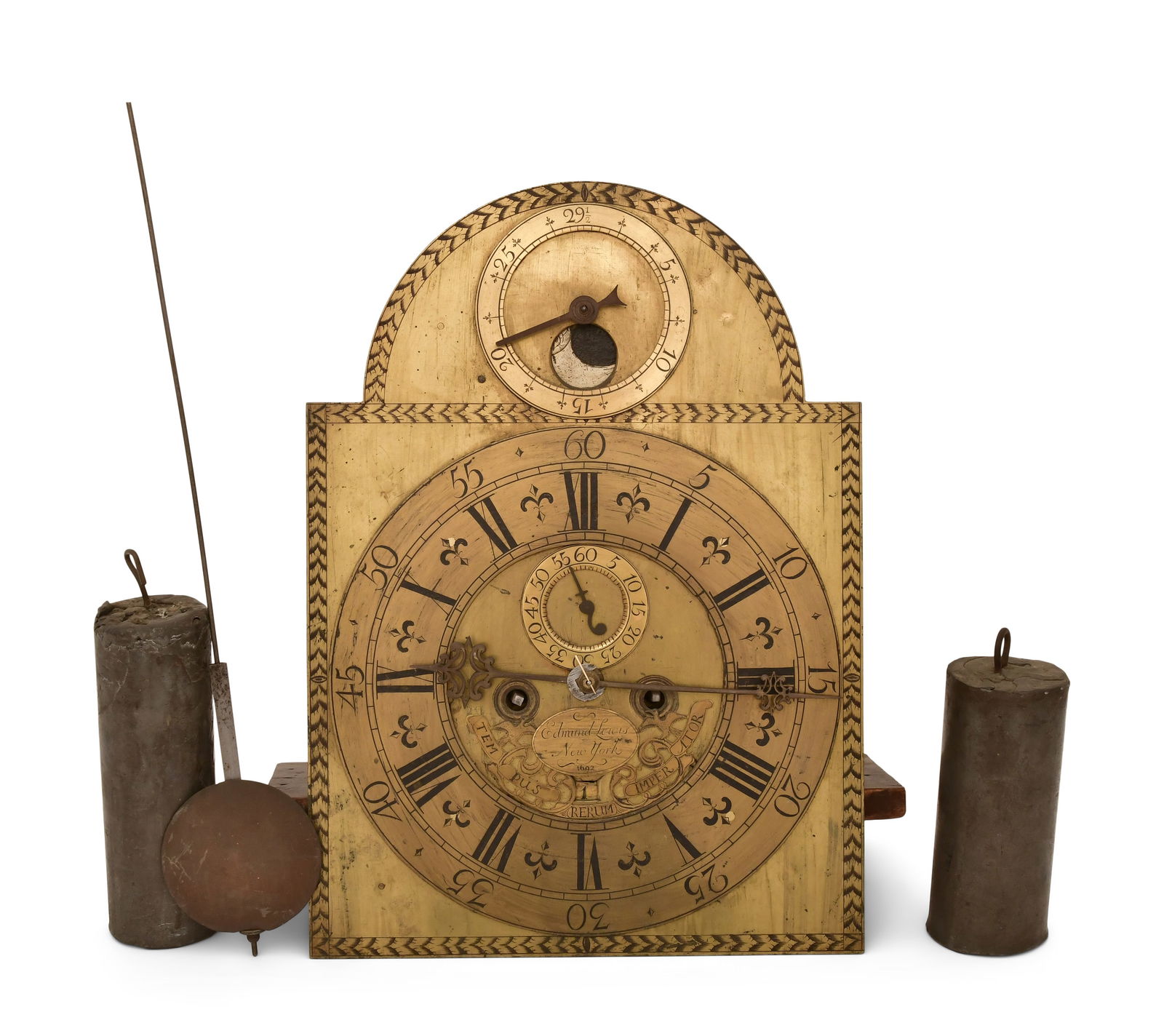 Edmund Lewis, New York, 17th Century Tall Clock Movement (1 of 5)