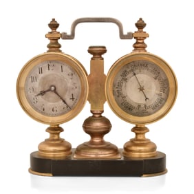 French Compendium Clock & Barometer