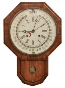 Gilbert Mfg. Co. "Octagon Drop Calendar" Clock, Maranville Patent