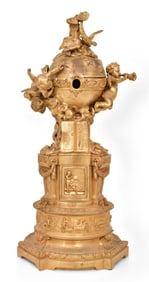 French Gilt Bronze Annular Clock Case