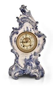 Ansonia Clock Co. Delft Porcelain Clock