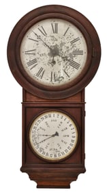 Welch, Spring & Co. "Round Head Regulator No. 4" Calendar Wall Clock